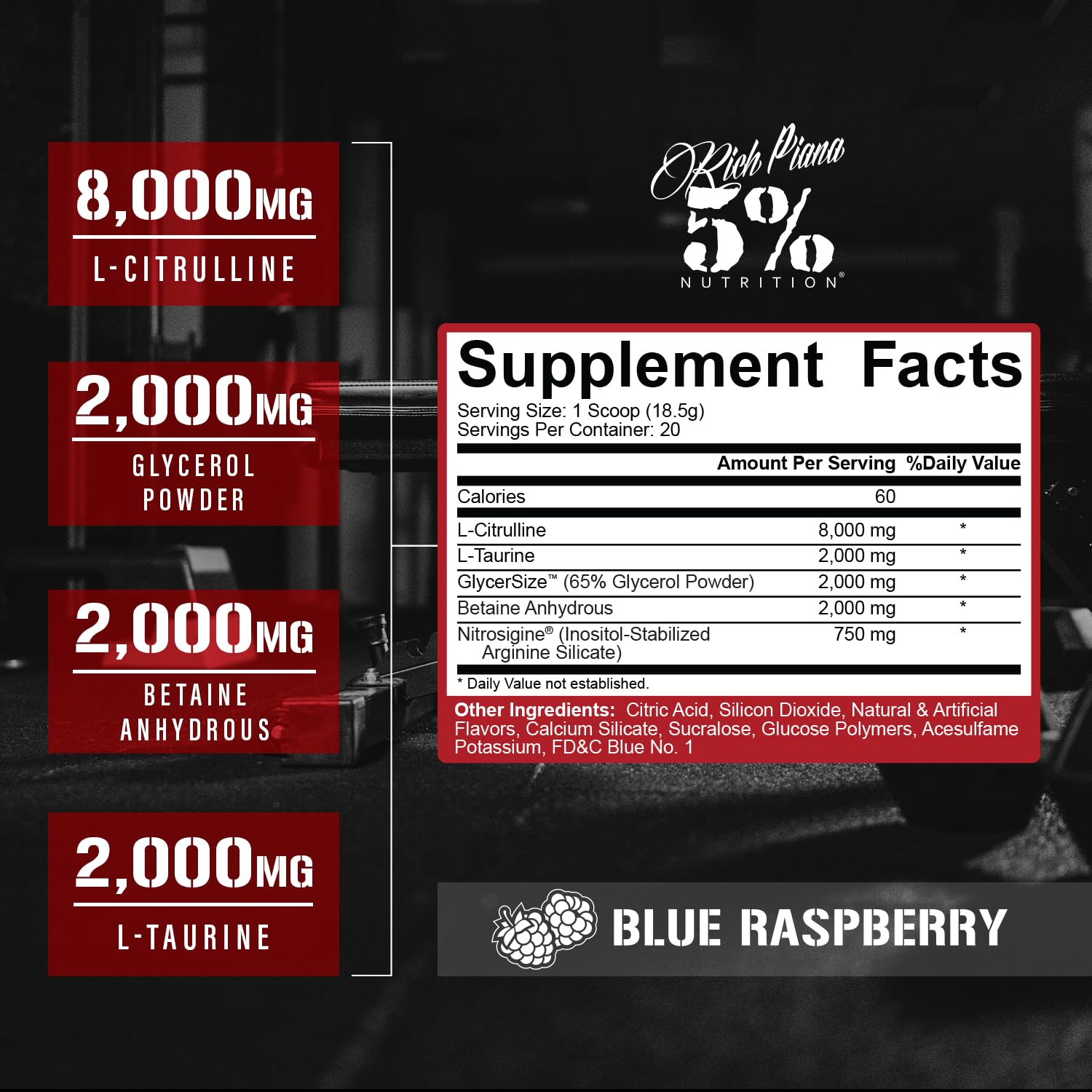 5% Nutrition FullAF Stim Free Pre Workout (Blue Raspberry) — Amazon image 3