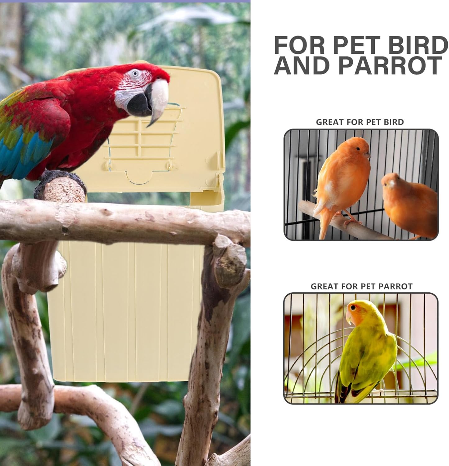 Ipetboom 4Pcs Plastic Birds Nesting House Parakeet Nesting Box Bird Finch Nest Breeding Box Cage Breeding for Cockatiel Parrot, 13X10X13cm/5.1X3.9X5.1in
