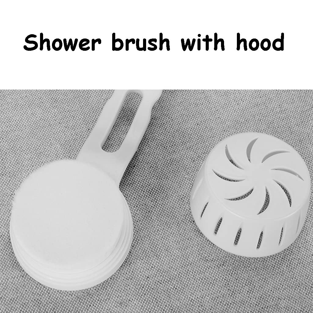 Cepillo de baño para el Cepillo para la Piel de la Espalda con Cubierta para el Cabezal del Cepillo, Cepillo para Frotar la Espalda Hecho de Fibra de Nailon, fácil de Colgar y almacenar (Co