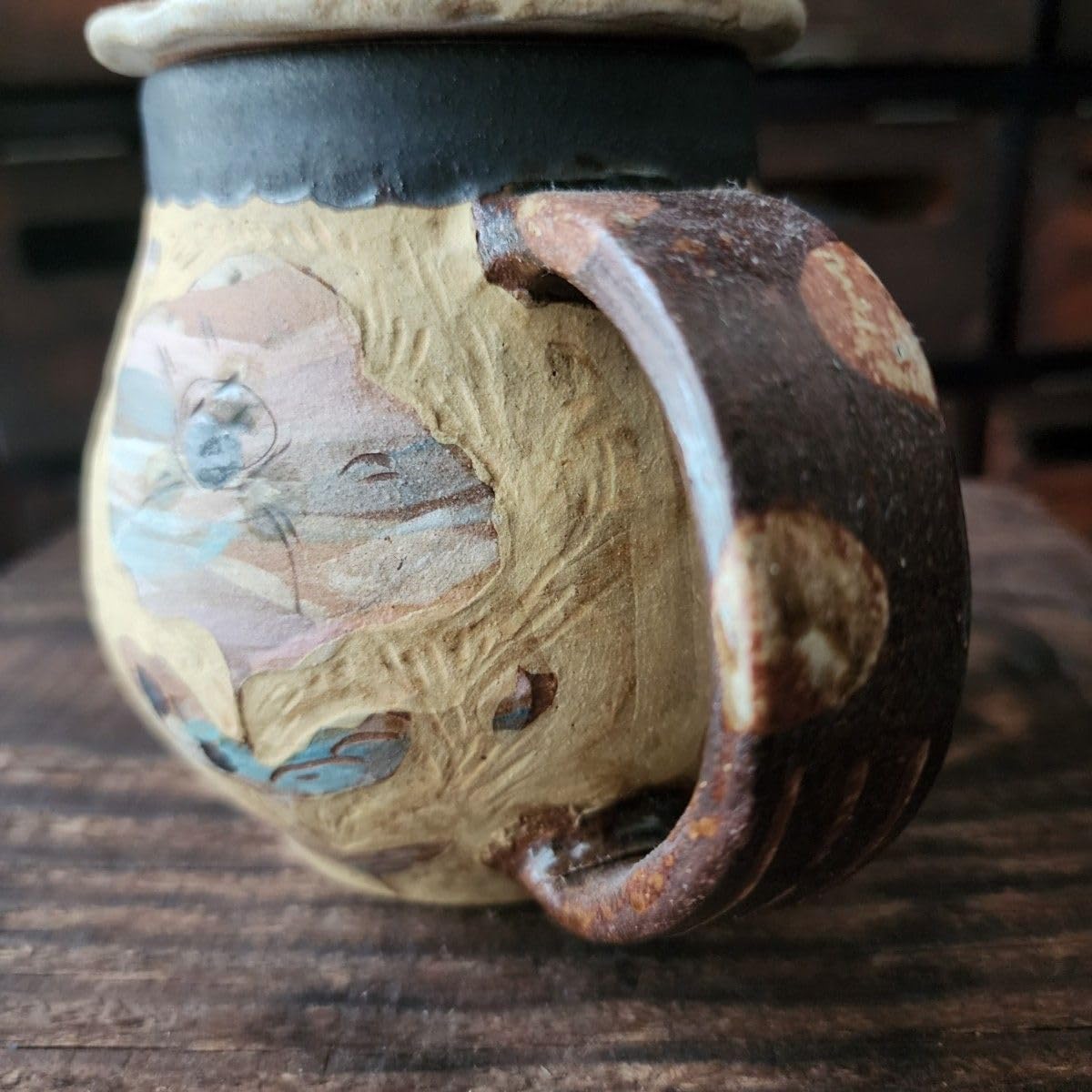 常滑焼 稲葉石水 造 黒泥茶注 黒泥丸型急須 土瓶 共箱 共布 栞