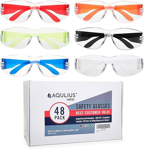 Miniatura 1 de Aqulius Bulk Pack Safety Glasses For Men & Women, ANSI Z78.1 Certified For Scratch Impact Resistant
