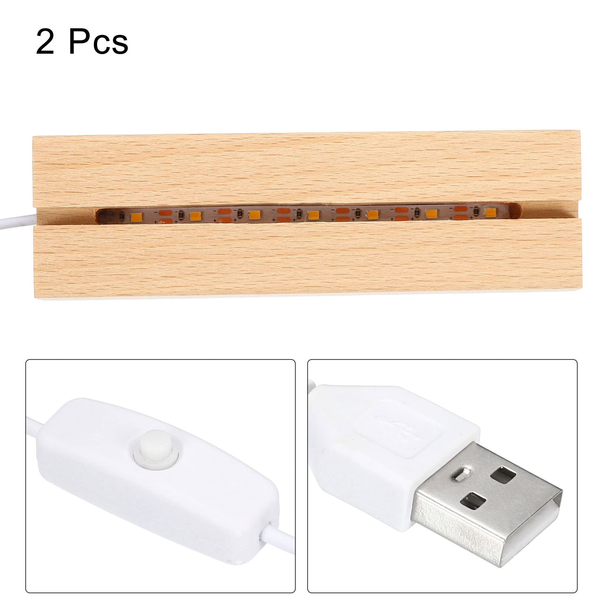 PATIKIL Wooden LED Light Base Stand - Image 3