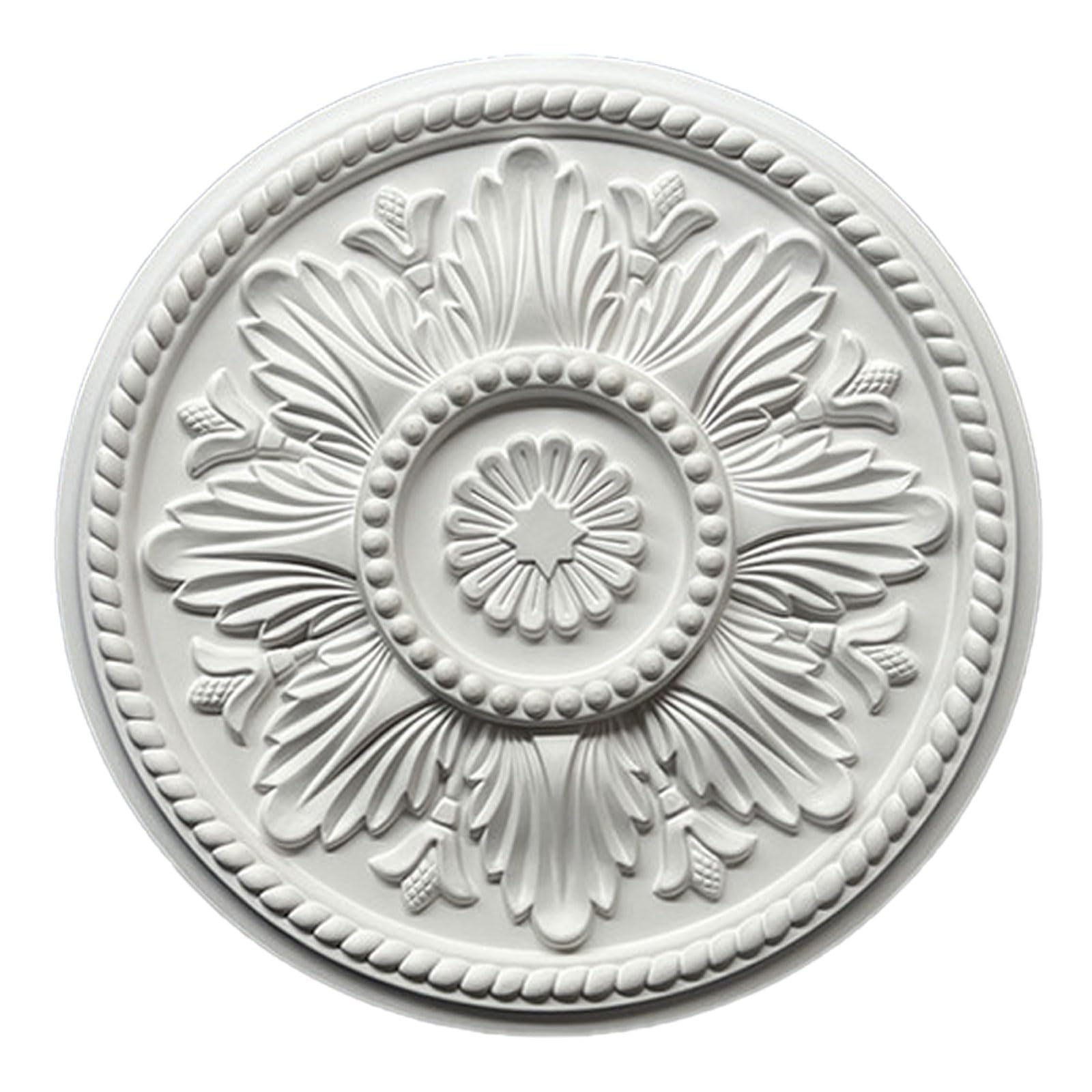 Foelanne White G Pu Ceiling Medallion For Fan Lamp, Chandelier, White, Multiple Sizes(,46Cm)