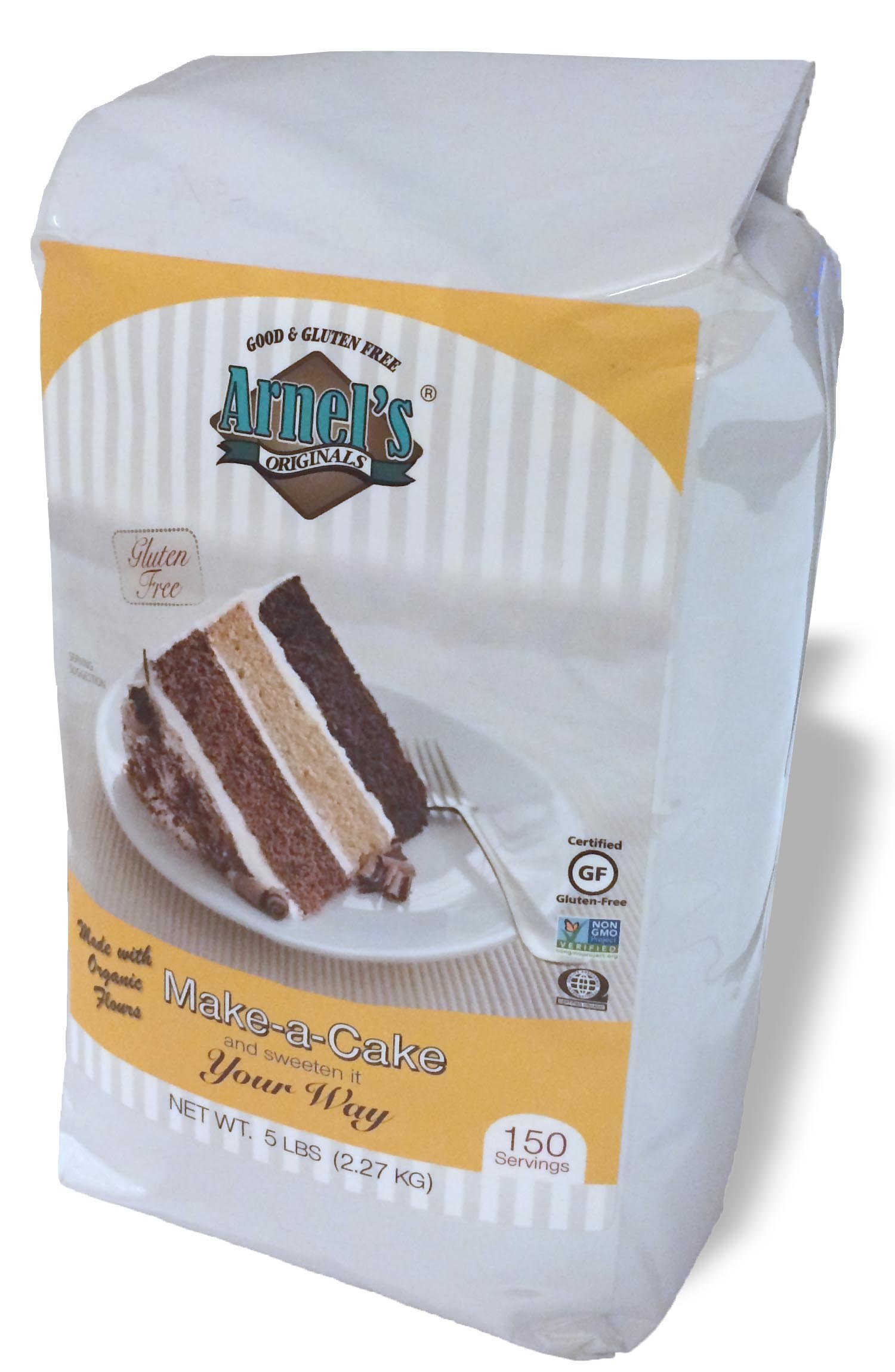 ARNEL'S ORIGINALS GOOD & GLUTEN FREECake Mix, Gluten-Free Baking Mix, Organic Cake Mix, Vegan Baking Flour, Non-GMO Cake Mix, Kosher Baking Ingredients, 5-pound