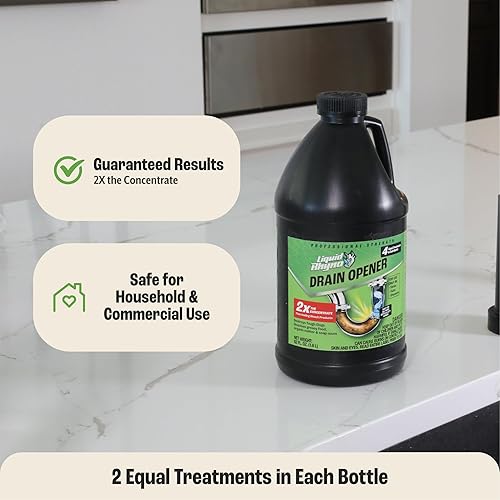 Liquid Rhyno - Abridor de drenaje de 62 onzas, 2 unidades concentradas para desagües de fregadero, bañera o ducha, acción rápida Pro Strength limpia