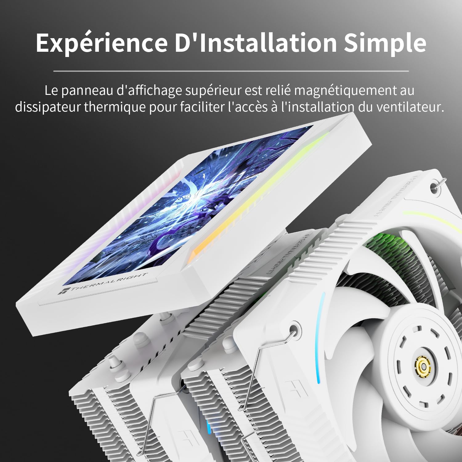 Thermalright Peerless Assassin 120 VISION MAX ARGB Biały Sprzęt chłodzący procesora z 6 przewodnikami cieplnymi, 5-calowy wyświetlacz magnetyczny, rozdzielczość 480 x 854, do AM4/AM5 i Intel LGA1700