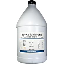 True Colloidal Gold NanoParticles AuNPs 200 ppm, 99.99+% Purity - 1 US Gallon in Plastic Jug
