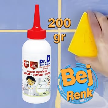 BEJ Renk Derz Dolgu Fayans Seramik Mermer Yer Duvar için Tamir Derz Yenileme Dolgusu 200 Gr