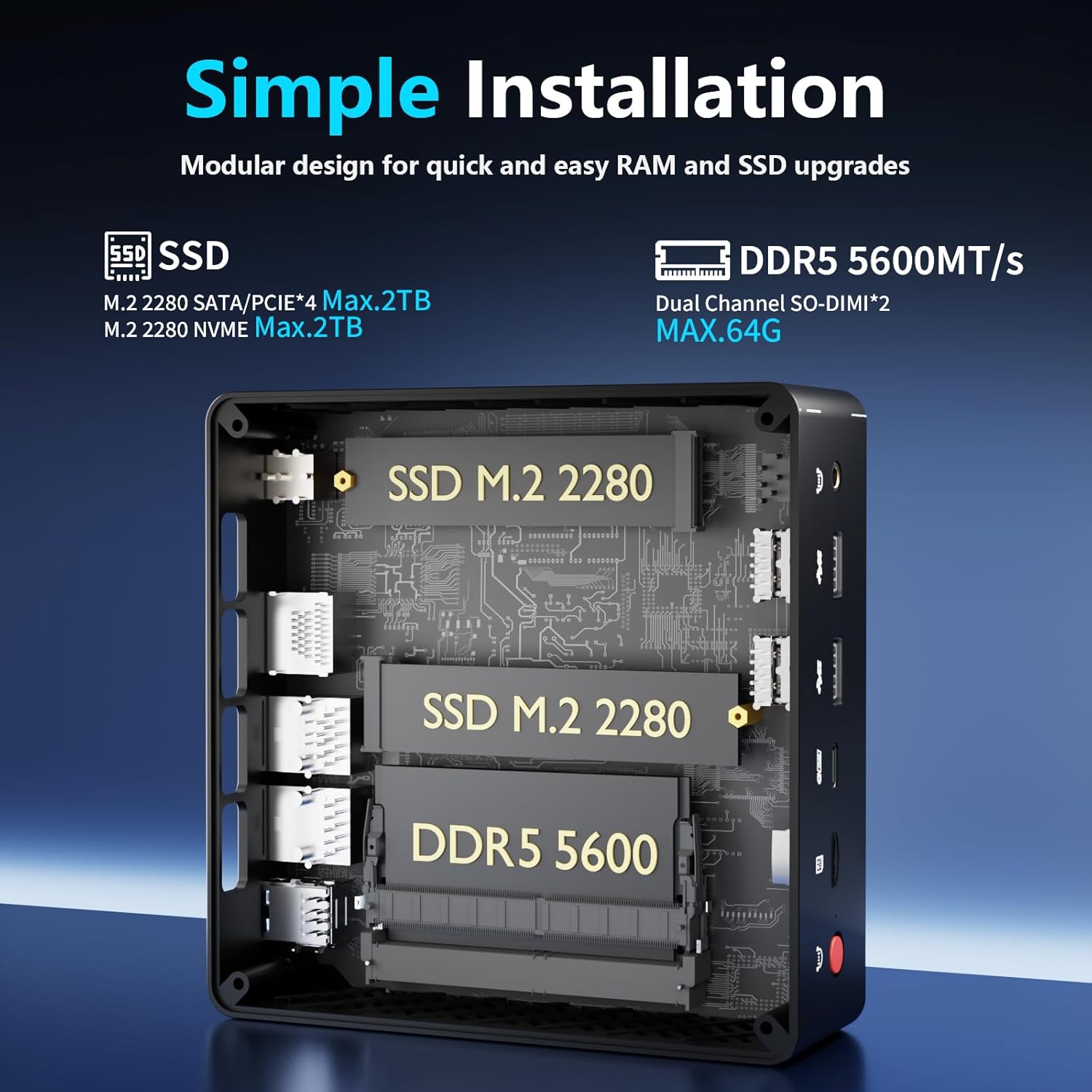 AI Mini PC with Intel Ultra 7 155H (16C/22T), 32GB DDR5, 1TB NVMe SSD, Mini Desktop Computer Supports Triple 8K Displays, Thunderbolt 4, Dual 2.5GbE LAN, Wi-Fi 6, BT 5.2, Win 11 Pro