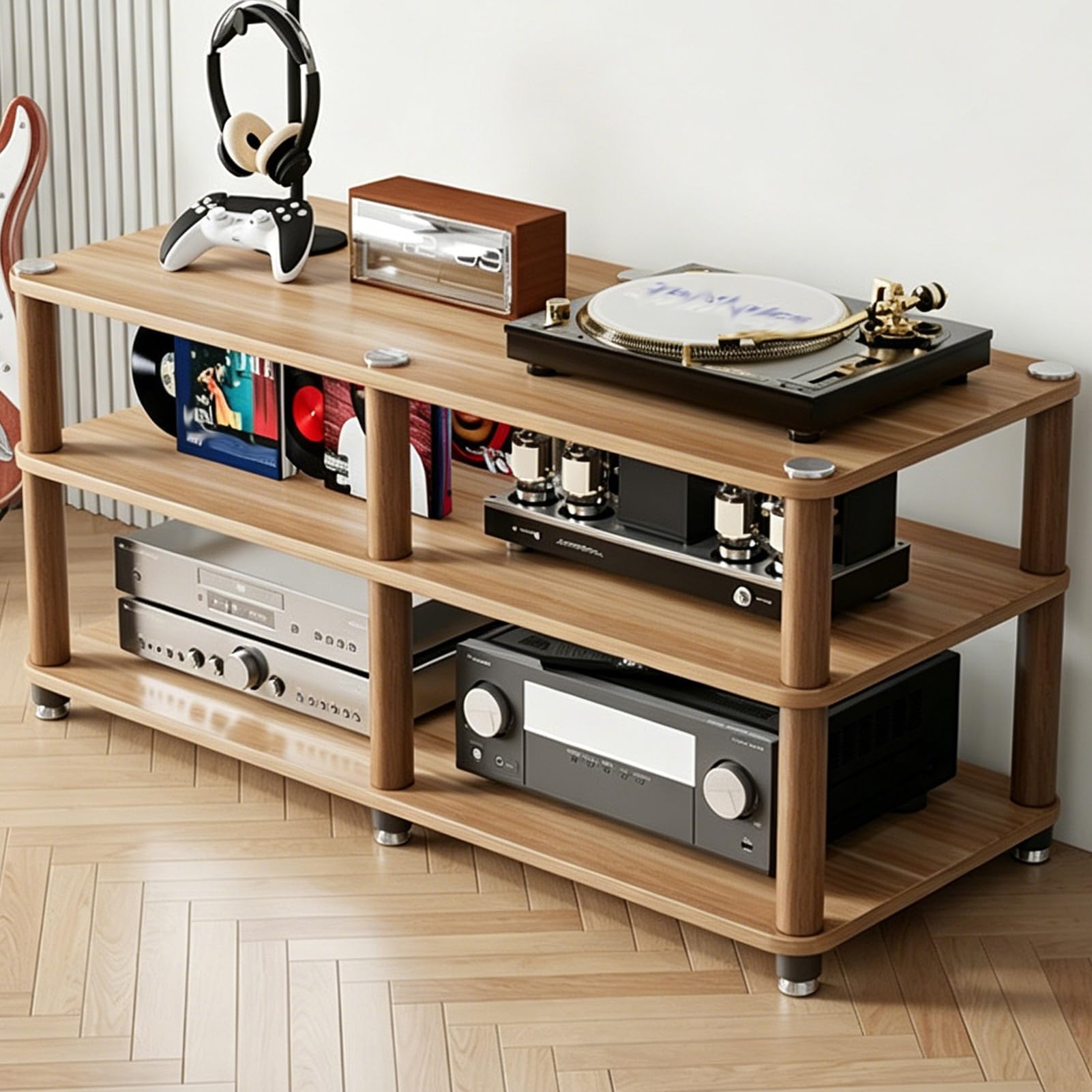 Mueble para amplificador de 3 niveles que organiza el cine en casa en tu salon