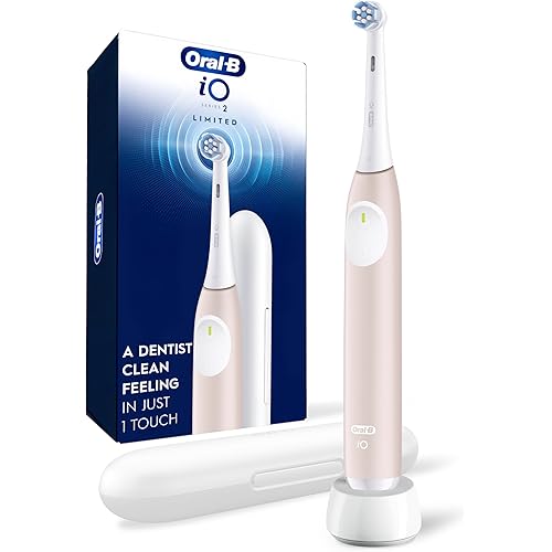 Oral-B iO Electric Toothbrush, Series 2, Rechargeable, Peach with 1 Gentle Care Brush Head - Automatic Pressure Sensor to Protect Gums - 3 Modes - 2 Min Timer