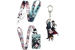 Anime Family Badge Card Holder with Lanyards, Keychain, Card Case, Neck Pouch, Wallet