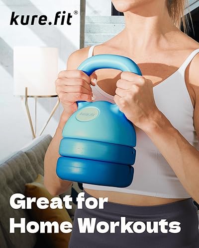 Miniatura 5 de Pesa rusa ajustable 5 lb - 12 lb Juego de pesas rusas para gimnasio en casa entrenamientos de cuerpo completo, entrenamiento de fuerza, pérdida