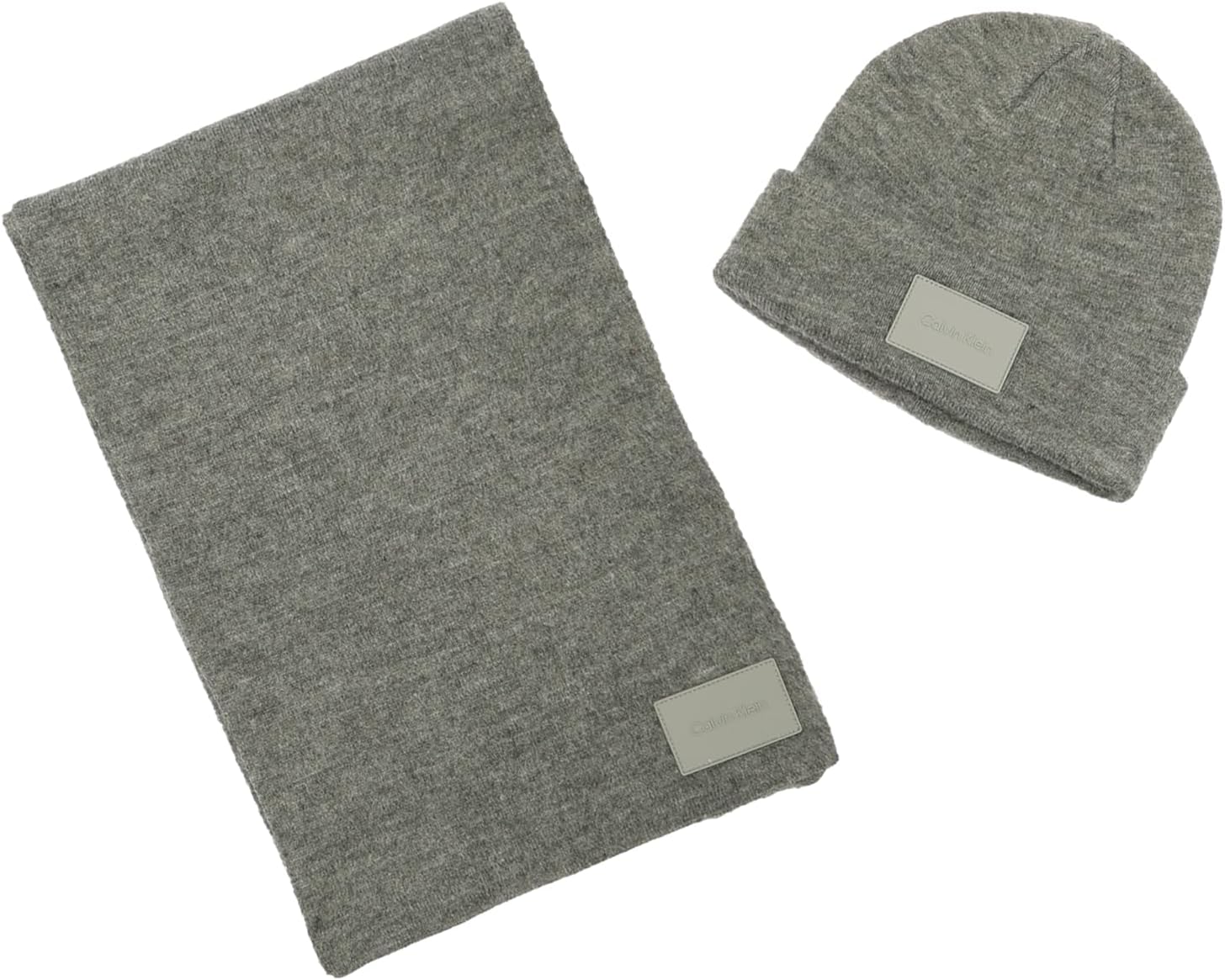 Calvin Klein Men's Silicone Logo Hat Scarf Set