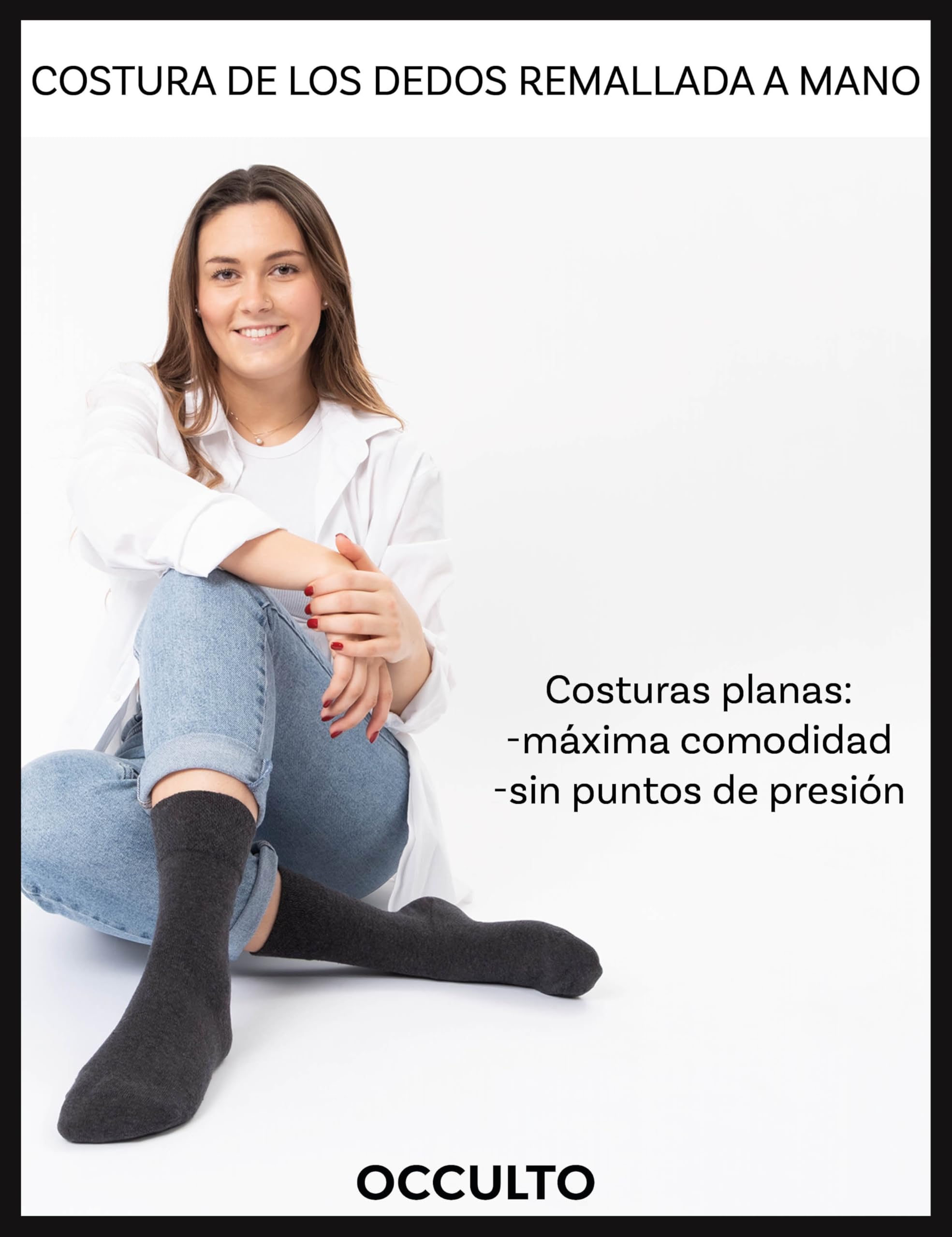 Occulto Calcetines Diabeticos para Hombre & Mujer 6 Pares (Modelo: Oliver)