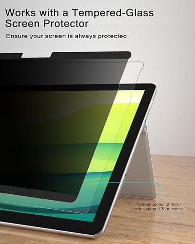 Vista 3 de PYS Pantalla magnética de privacidad para Microsoft Surface Pro 7 Plus, Pro 7, Pro 6, Pro 5, Pro 4, Pro 3 – Protector de pantalla de privacidad