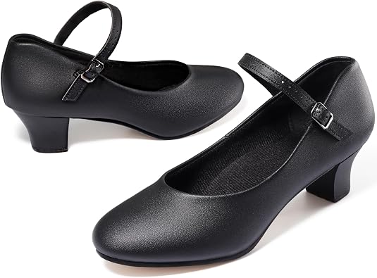 Dynadans Women 1.5" Character Shoes Ankle Strap Ballroom Latin