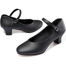 Dynadans Women 1.5" Character Shoes Ankle Strap Ballroom Latin