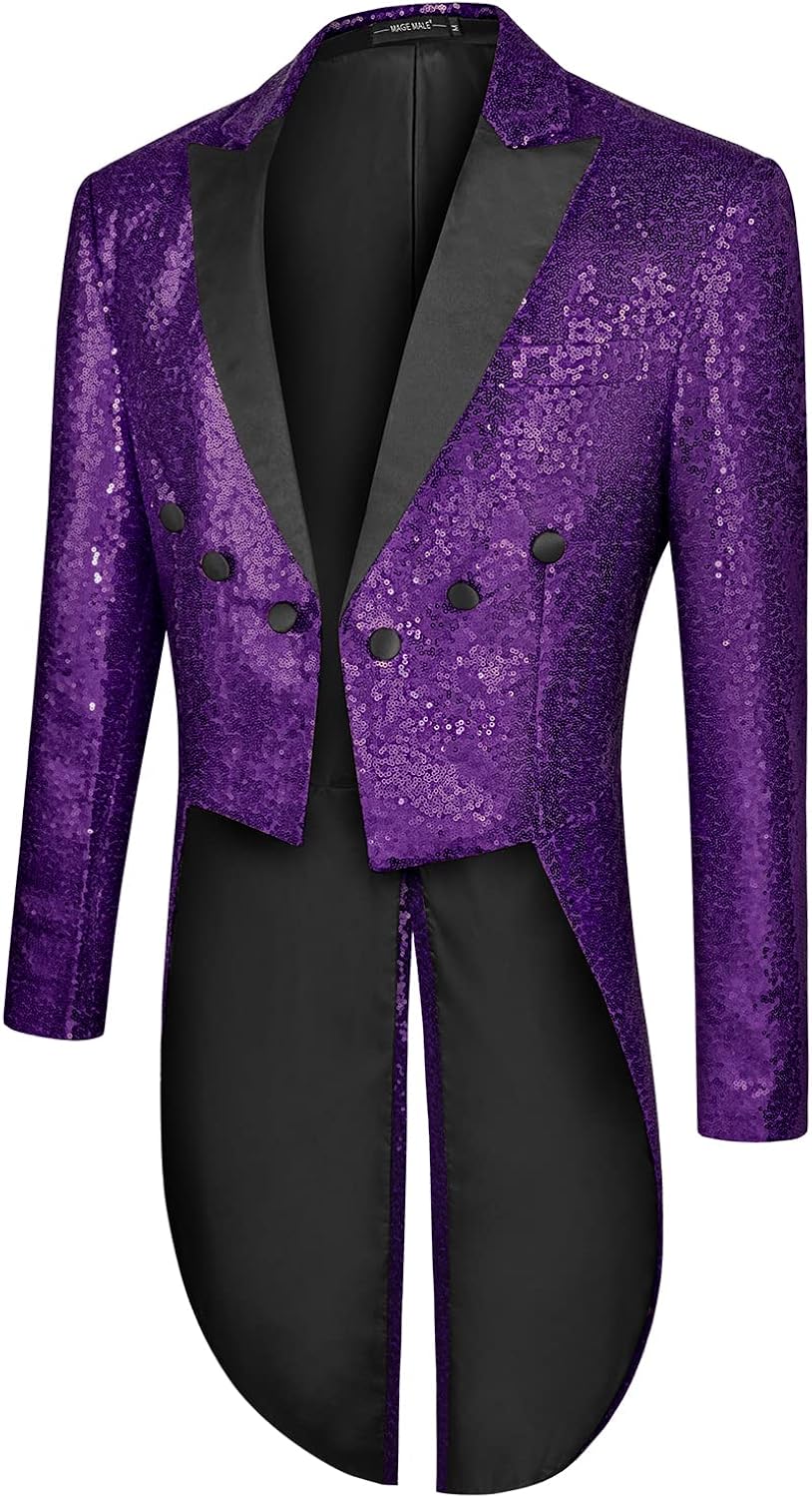 Buy MAGE MALE Mens Sequin Tuxedo Jacket 
