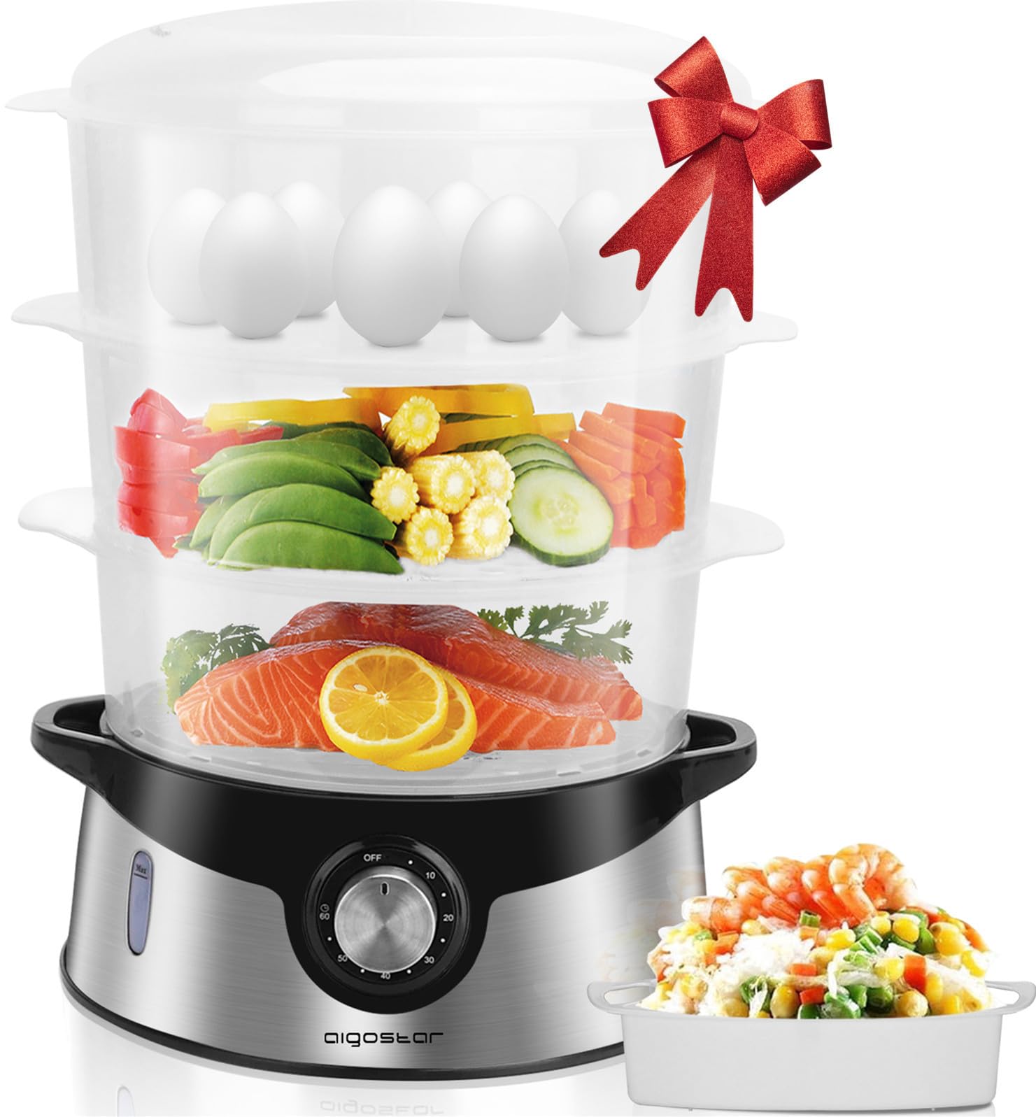 Buy Aigostar9.6 QT Food Steamer for Cooking, Electric Food Vegetable