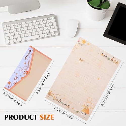 Miniatura 3 de El juego de 90 sobres de papel de papelería incluye 60 papeles de papelería rayados para escribir cartas y 30 sobres con 48 calcomanías de puntos