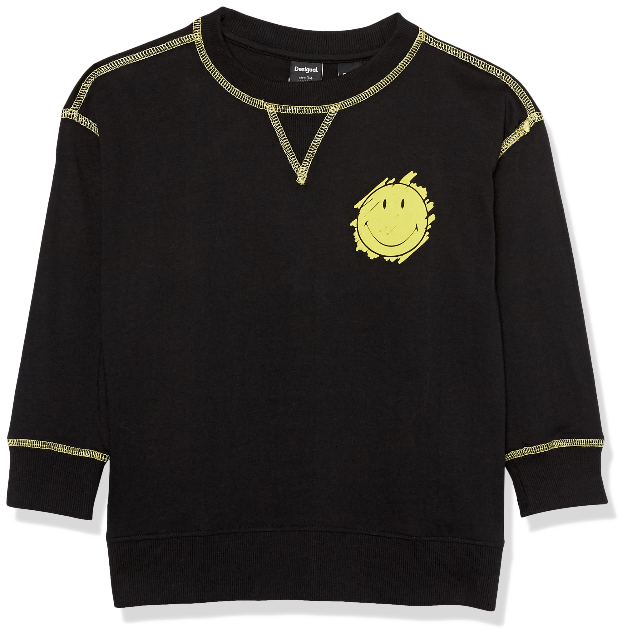 Desigual Herren Schwarz Ts_aubrey Smiley, 2000 Black, 9/10