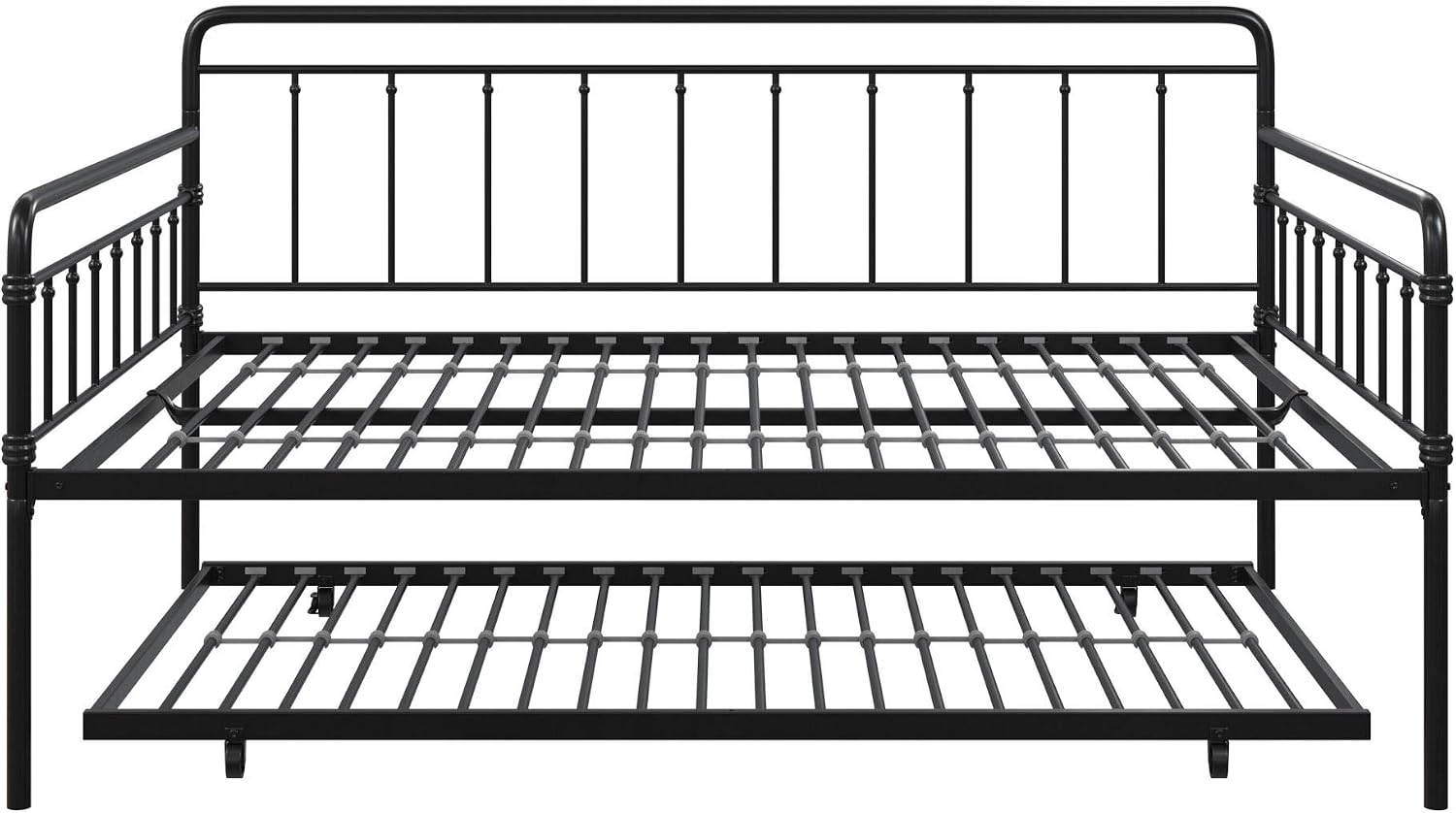 DHP Winston Metal Trundle, Full Size Spfa Bed Frame, Black Daybeds,