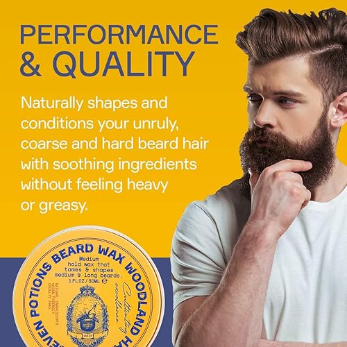 Miniatura 4 de SEVEN POTIONS Cera para barba de 1 oz. Cera natural para peinar la barba para una sujeción media. Da forma y nutre tu barba mientras se ve natural.