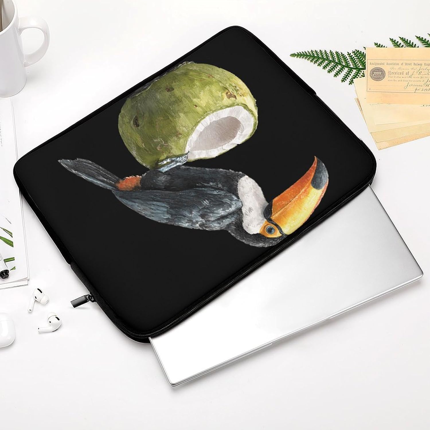 Toucan Bird Coconuts Laptop Case Sleeve Computer Tablet Bag image 3