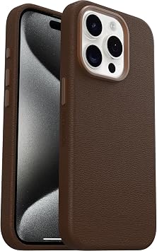 OtterBox Symmetry Serisi Kaktüs Deri MagSafe Kılıf iPhone 15 Pro için, Darbeye Dayanıklı, Düşmeye Karşı, İnce Koruyucu Kılıf, Askeri Standartlara Göre 3 x Daha Fazla Düşme, Kahverengi