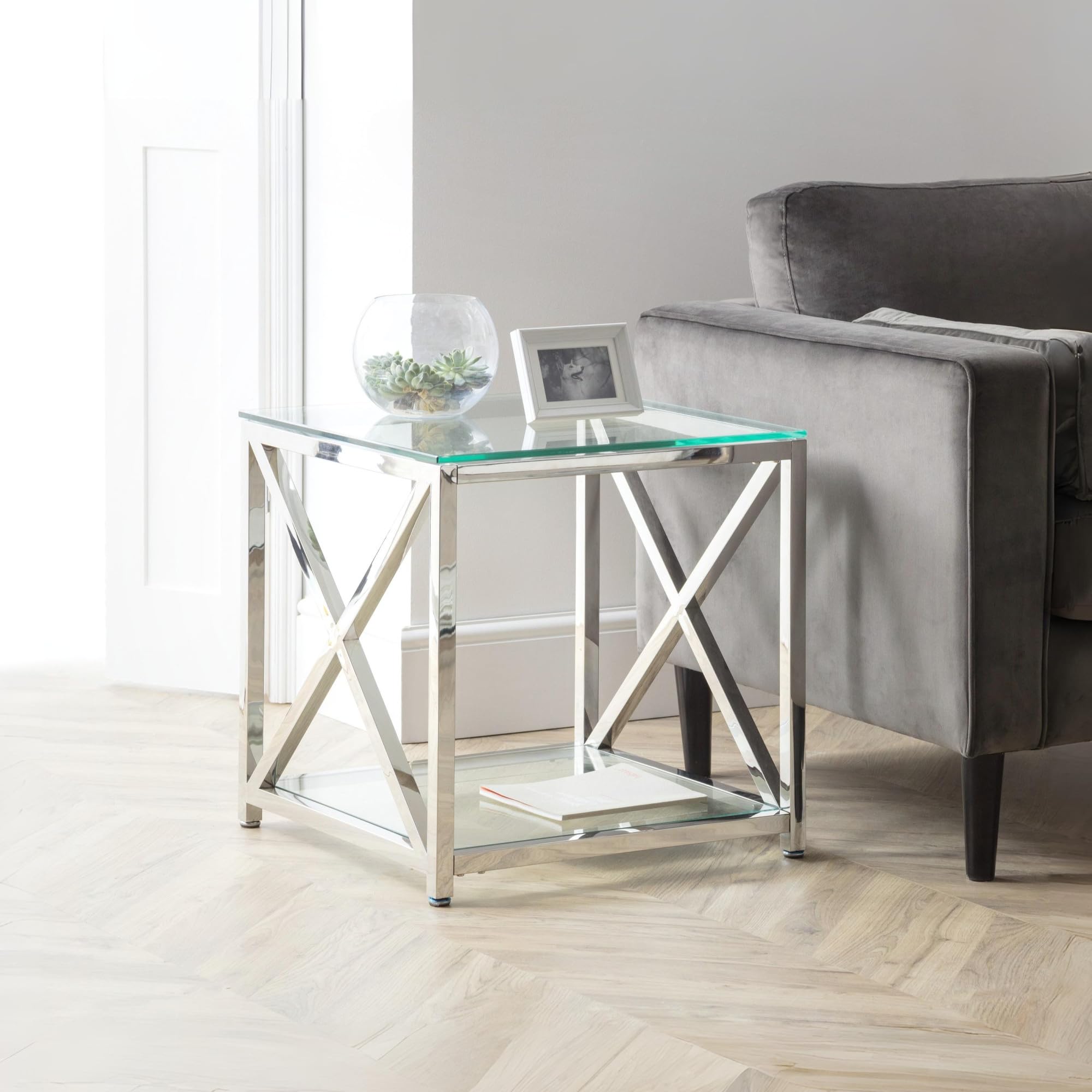 Miami Lamp Table - Silver