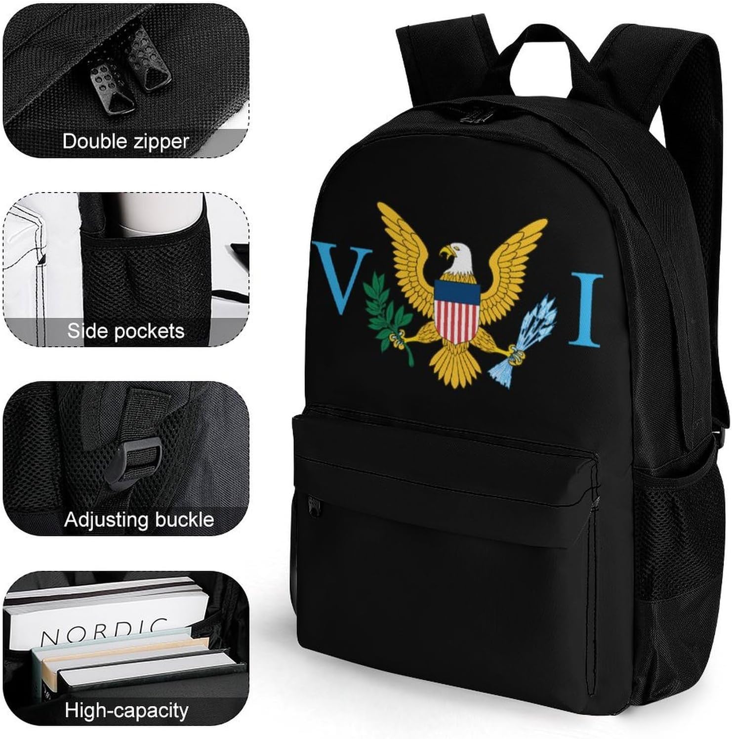 U.S. Virgin Islands Eagle Backpack Lightweight Backpacks Work Bag