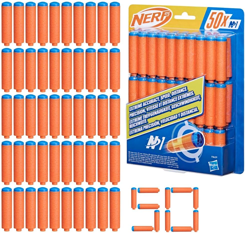 Nerf N Series N1 Darts, Includes 50 Darts, Compatible Only with Nerf N Series Blasters, Outdoor Games, Ages 8+