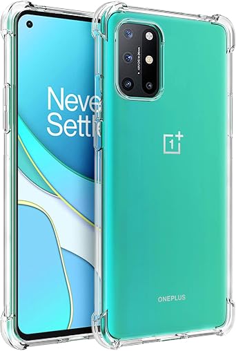 Osophter for Oneplus 8T & 9R Case - Clear Transparent Reinforced Corners TPU Shock-Absorption Flexible Phone Cover
