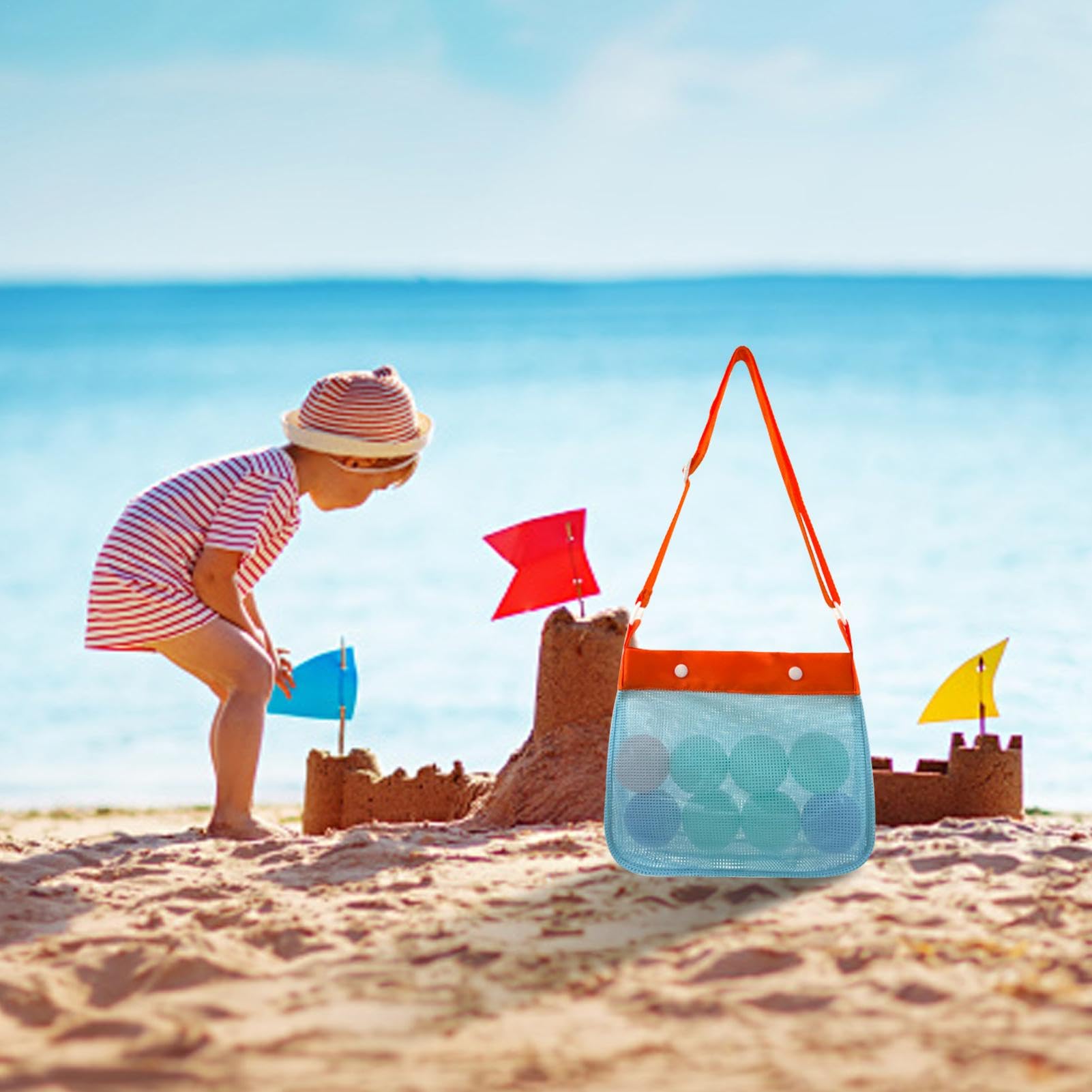 2 Borse Rete Con Coulisse 45cm - Per Spiaggia, Palestra, Giocattoli, Frutta, Leggere E Traspiranti - Foto 9
