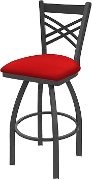 HBS 820 Catalina 25" Swivel Counter Stool with Pewter Finish and Canter Red Seat