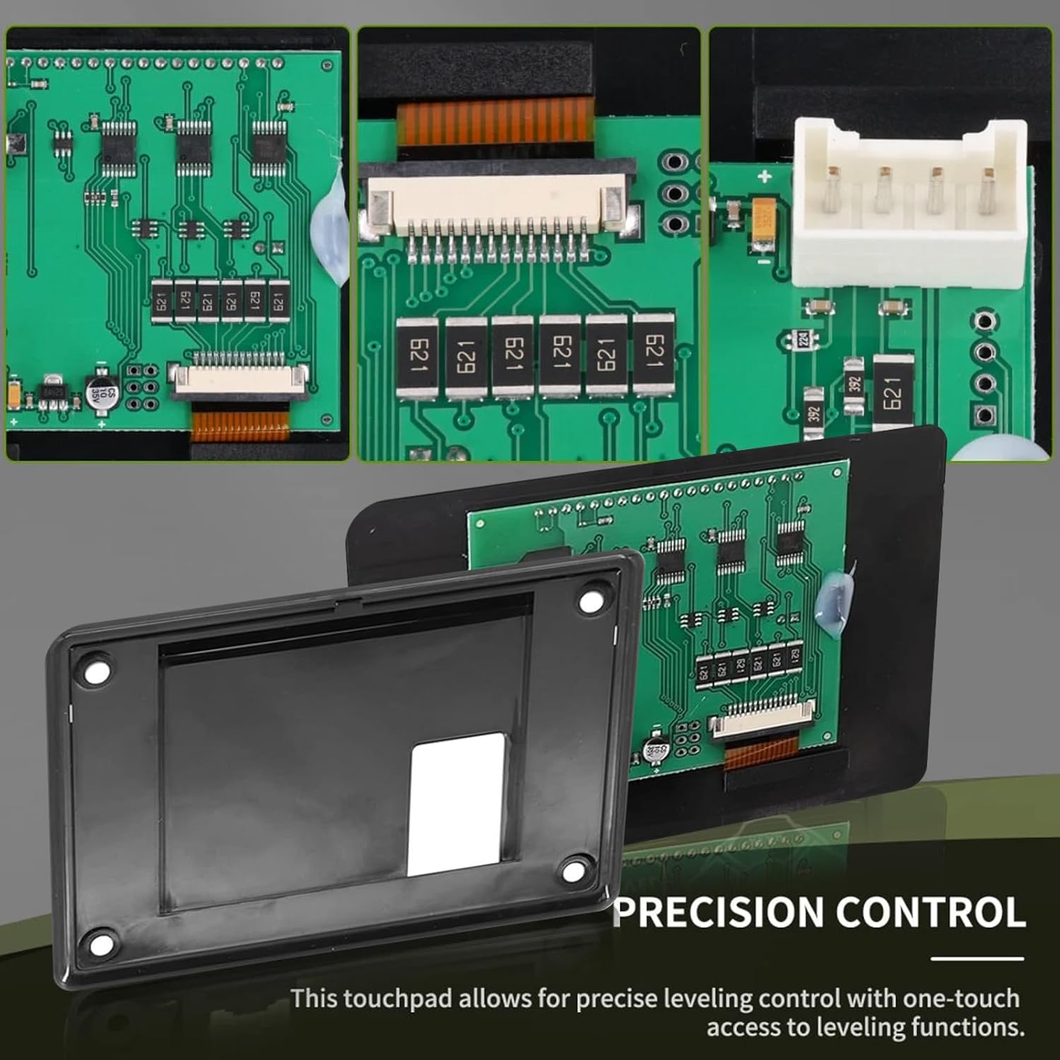 421484 RV Auto Leveling System Touchpad, Replacement for Lippert Electric Leveling Jacks, Control Panel with Backlit LCD Display & Weather-Resistant Case for 5th Wheel Travel Trailer Camper