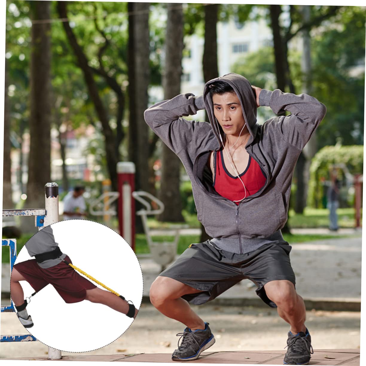 Mikikit 1 set Fasce Elastiche per Allenamento delle per Squat Profondi Accessori per Palestra Compatti e Pratici per Esercizi Ristrutturazione