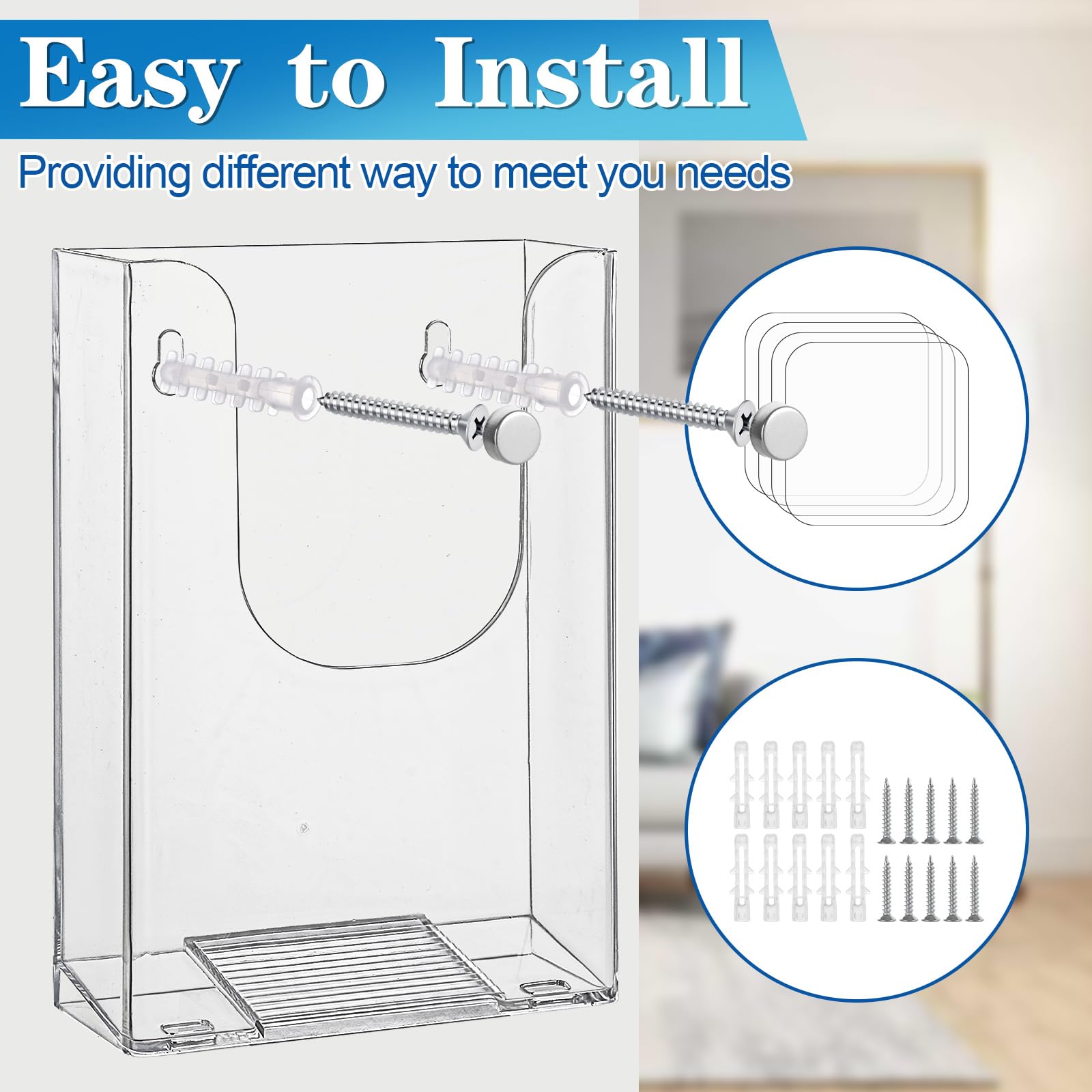 WENLISELL 5 Pack A6 Acrylic Leaflet Holder Wall Mounted, Clear Brochure Holder Wall Mounted Booklet Display Stand with Fixings, 16.5x11x4.2cm Literature Holders for Office Restaurants Reception - Image 3