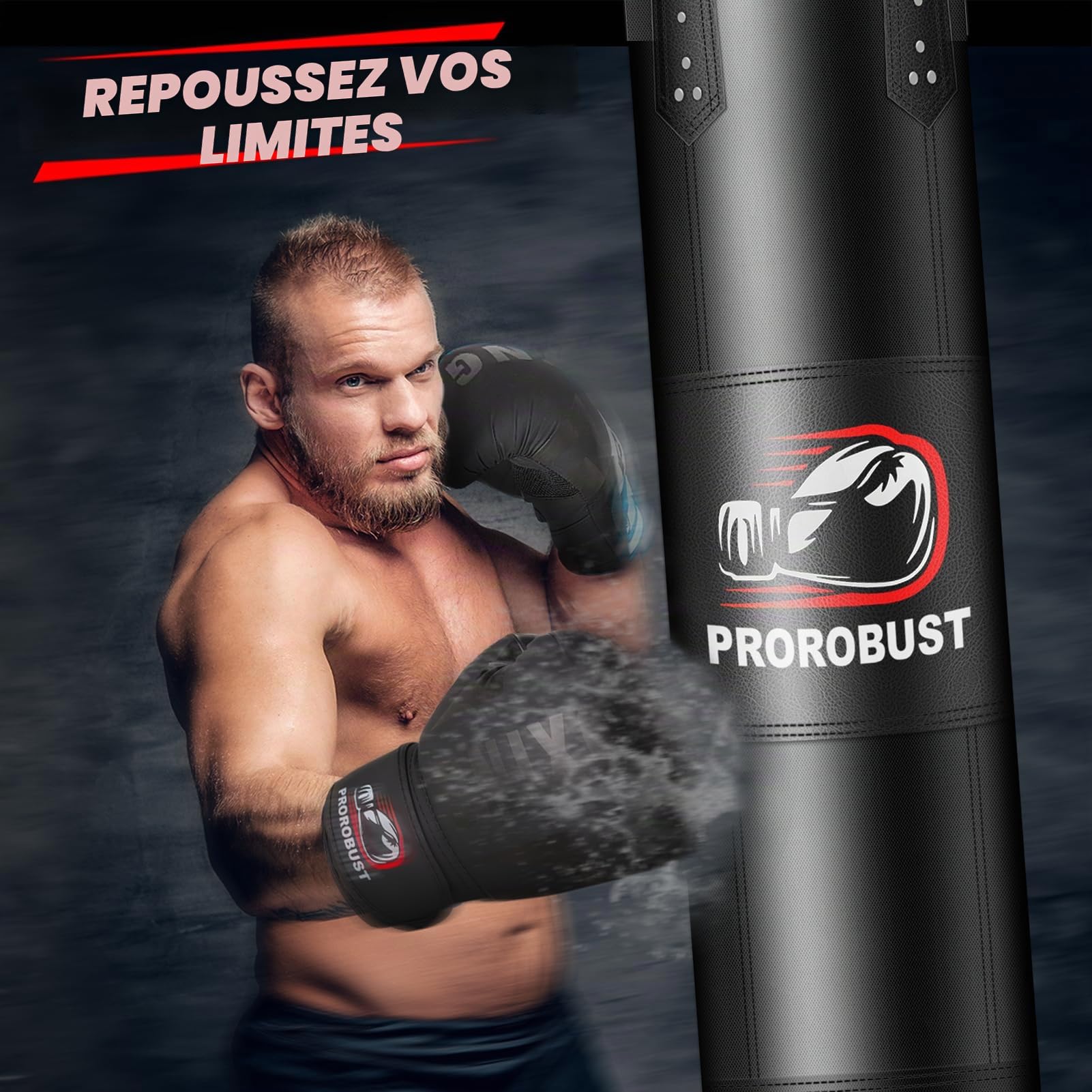 Sac de Frappe Oxford, 120 cm Lourd pour Adultes avec Gants de 12 oz pour MMA, Kickboxing, karaté, entraînement à Domicile (Non rempli), Noir, 120 cm