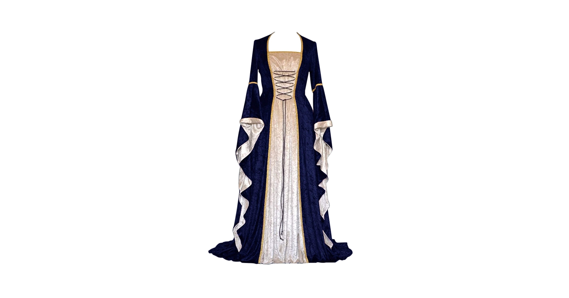 Amazon.com: Women's Velvet Front Lace Renaissance Dress Bell