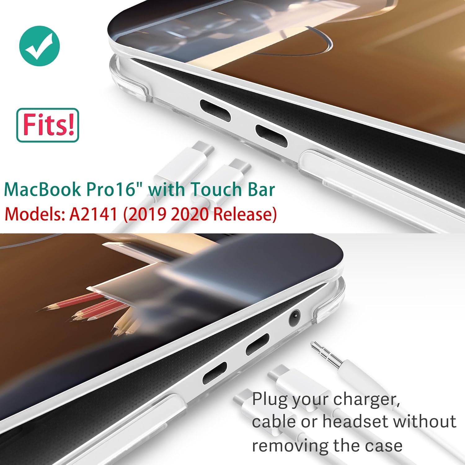 Tuiklol for MacBook Pro 16 inch Case (2020 2019 Release) Model A2141, Hard Shell Case for Keyboard Cover& OTG & Camera Cover with Retina Display and Touch Bar Fits Touch ID,Cute Eleplant - Image 8