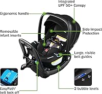 Vista 2 de Diono LiteClik30 RXT SafePlus Infant Car Seat and Base, Rear-Facing for Infants 4-30lbs, SafePlus Engineering, with Infant Insert, UPF 50+ Sunshade