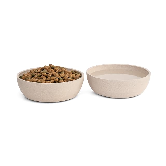 Foto 5 de 8 de Fuzzl Cuenco de bambú prémium para perros en piedra, 21 cm, ecológico, antibacteriano, duradero, no tóxico