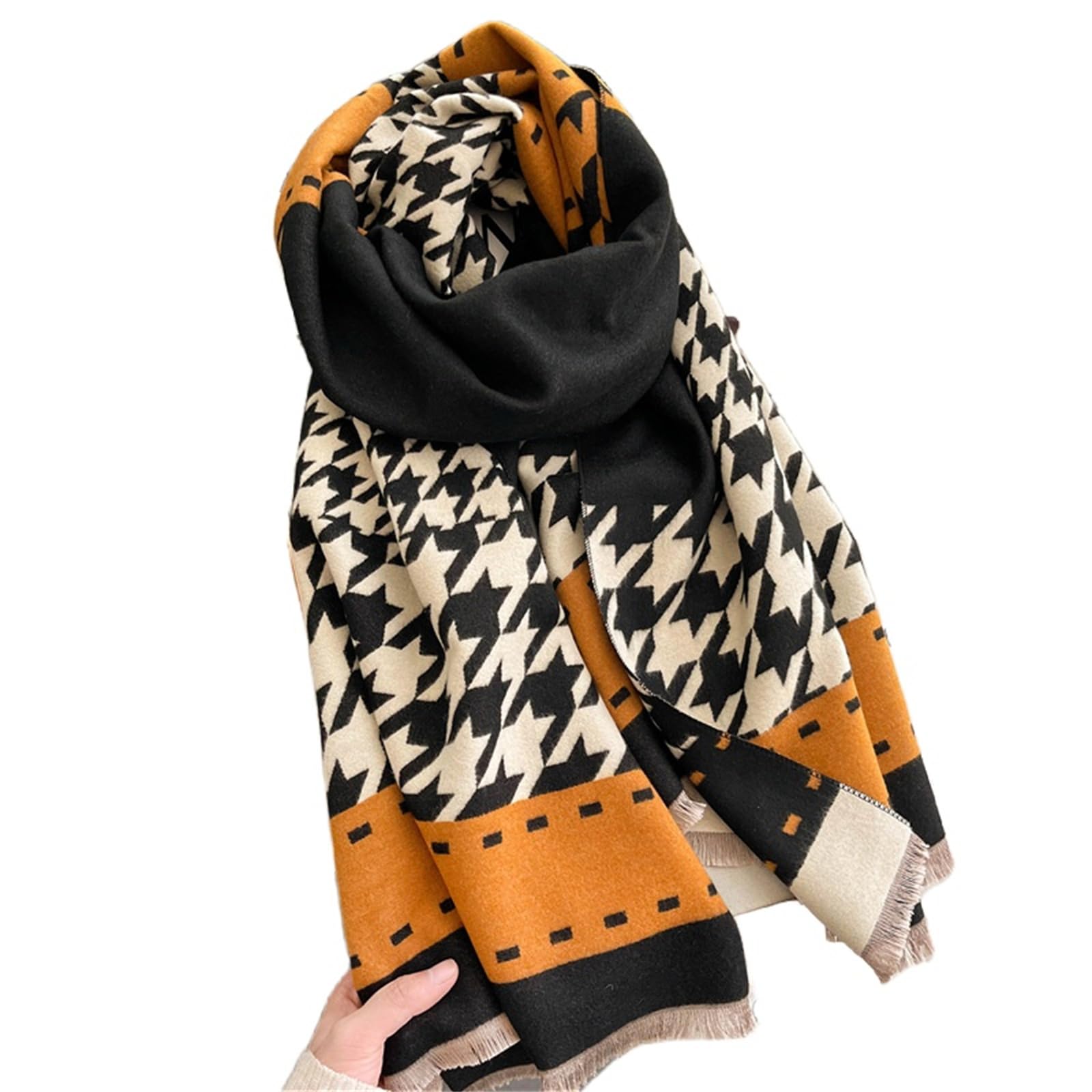 Châle climatisation et écharpe d'hiver : le confort double face jacquard - 7