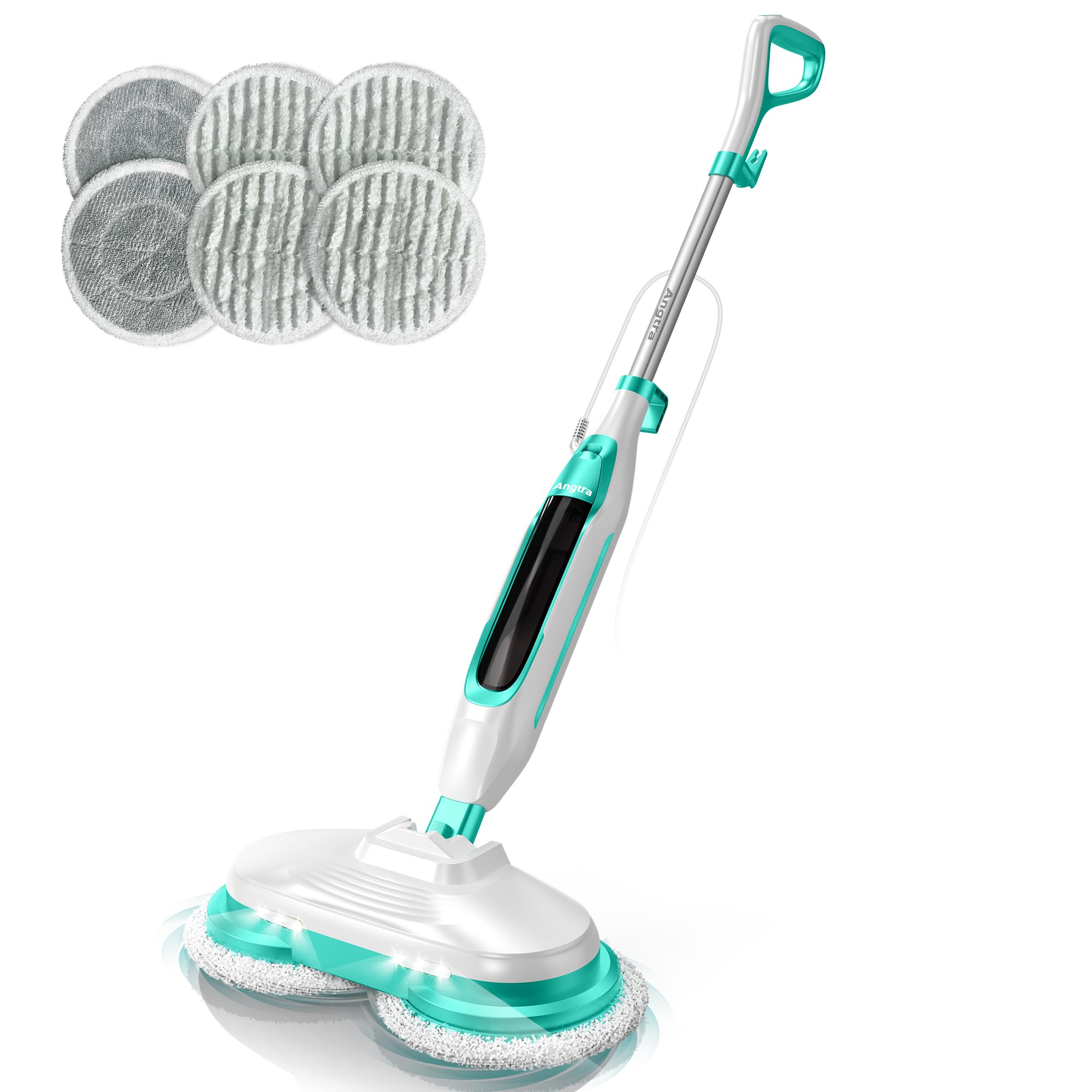 Photo 1 of ***SHUTS OFF RANDOMLY*** Angtra Scrubbing Steam Mop with Rotating Mop Pads, All-in-One Hard Floor Cleaner with LED Headlights