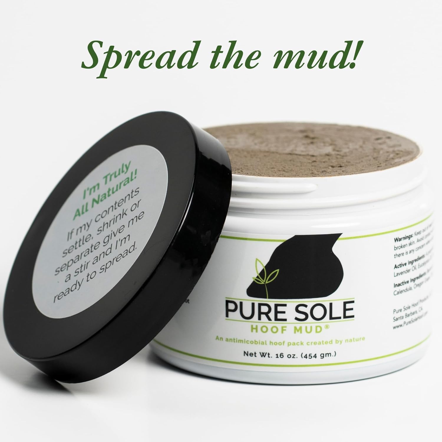 Hoof Clay for Severe Thrush in Horses | Pure Sole Hoof Mud | Targets Black Smelly Thrush, Central Sulcus & White Line | Antimicrobial Hoof Packing for Wet Hoof Conditions, 16 oz.