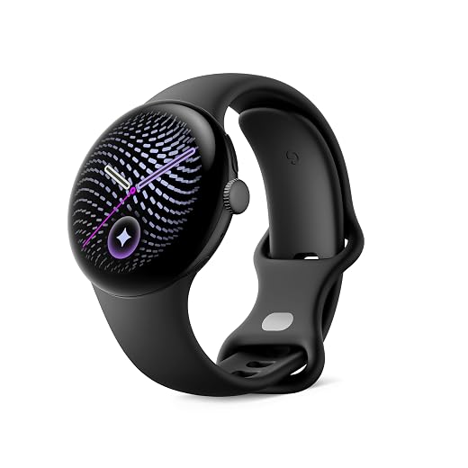 Google Pixel Watch 5 (41 mm) - Smartwatch - Black Case/Obsidian Band, Wi-Fi | With Domed Display, Comprehensive Health and Fitness Tracking and Help from Gemini