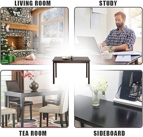 Miniatura 8 de Mesa de comedor para 4 personas, mesa de cocina con patas de madera, mesa de comedor para apartamento, sala de estar, comedor, oficina, cocina,