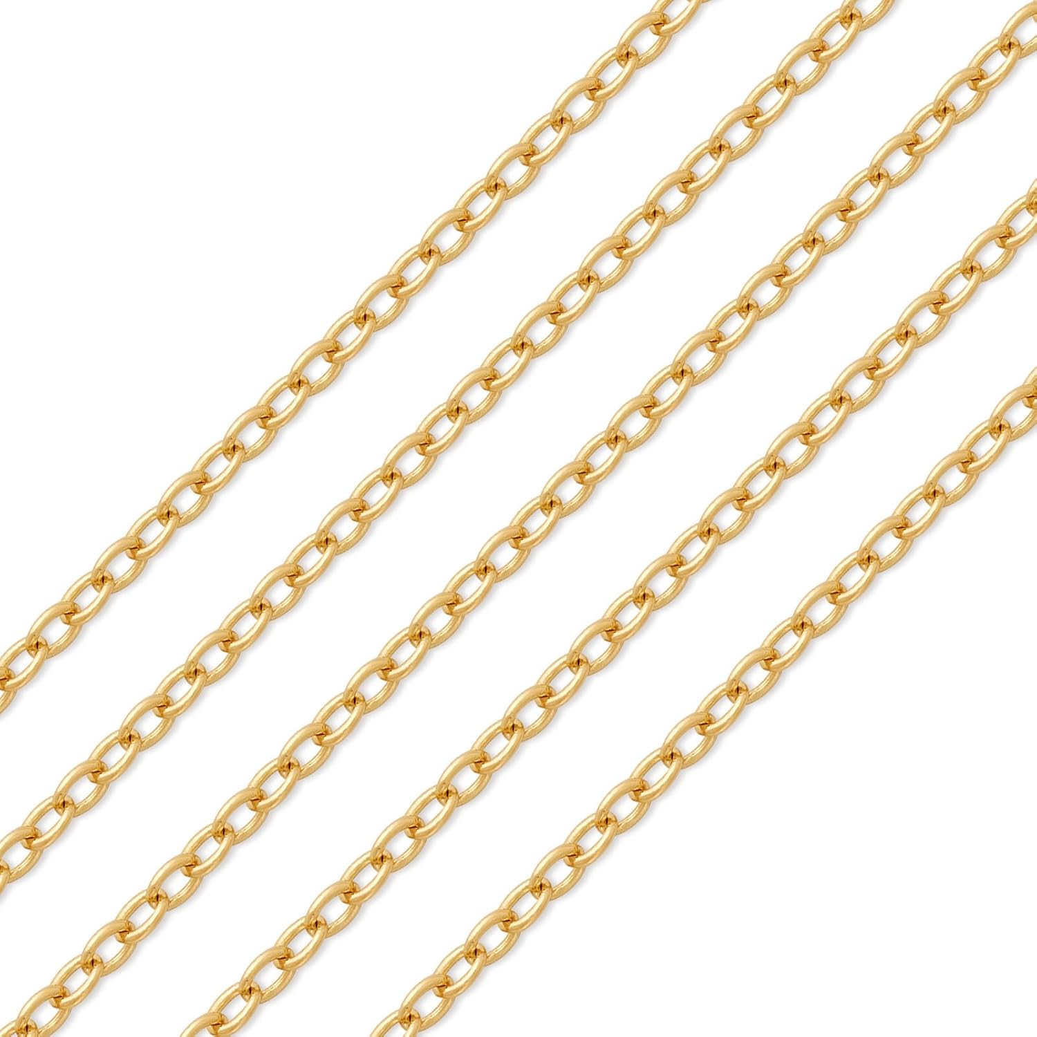 Elecrelive 14K Gold Filled Cable Chains 16.4 Feet Brass Thin Cable Link Chain 2.5mm Permanent Jewelry for Women Minimalist Necklace Bracelet Making - Image 2